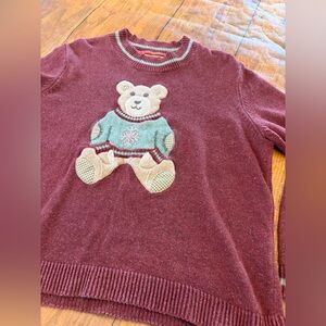 Vintage 90s Teddy Bear Sweater‎ (Front and Back)